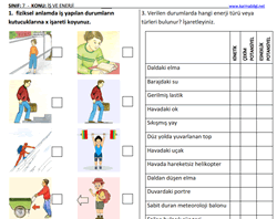 7 Sinif Is Ve Enerji Calisma Kagidi